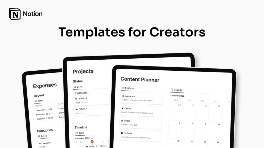 Notion Templates for Creators by Easlo