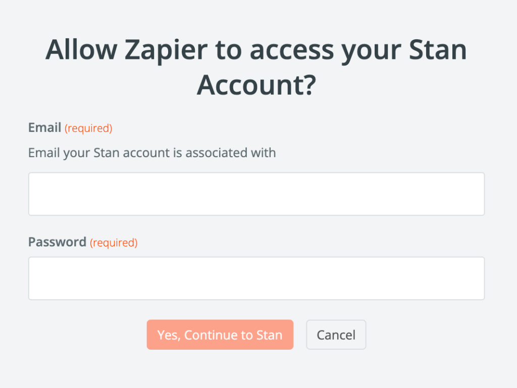 Connecting Stan Store to Zapier