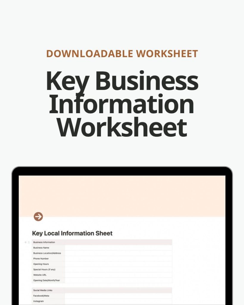 Key Business Information Worksheet
